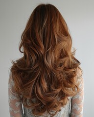 Fototapeta premium background of women fashion with beautiful wavy haircuts creates the elegance of girl Generate AI