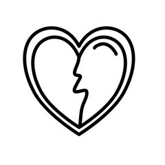 two halves of the heart icon
