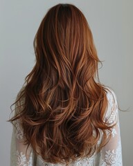 Naklejka premium background of women fashion with beautiful wavy haircuts creates the elegance of girl Generate AI