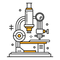 Line Art Compound Microscope Vector Illustration – Clipart & Cartoon Design,  Minimalist line art microscope vector—perfect for science, lab, research, and education clipart needs.
