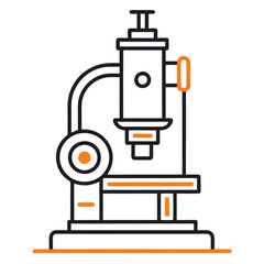 Line Art Compound Microscope Vector Illustration – Clipart & Cartoon Design,  Minimalist line art microscope vector—perfect for science, lab, research, and education clipart needs.