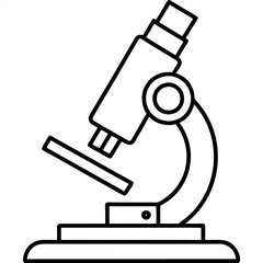 Line Art Compound Microscope Vector Illustration – Clipart & Cartoon Design,  Minimalist line art microscope vector—perfect for science, lab, research, and education clipart needs.