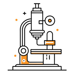 Line Art Compound Microscope Vector Illustration – Clipart & Cartoon Design,  Minimalist line art microscope vector—perfect for science, lab, research, and education clipart needs.