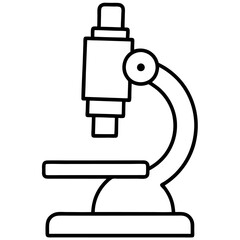 Line Art Compound Microscope Vector Illustration – Clipart & Cartoon Design,  Minimalist line art microscope vector—perfect for science, lab, research, and education clipart needs.