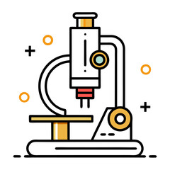 Line Art Compound Microscope Vector Illustration – Clipart & Cartoon Design,  Minimalist line art microscope vector—perfect for science, lab, research, and education clipart needs.