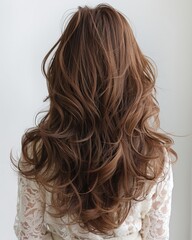 background of women fashion with beautiful wavy haircuts creates the elegance of girl Generate AI