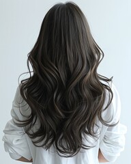 Fototapeta premium background of women fashion with beautiful wavy haircuts creates the elegance of girl Generate AI