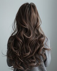 Fototapeta premium background of women fashion with beautiful wavy haircuts creates the elegance of girl Generate AI