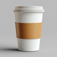 Blank Coffee Cup Mockup with Brown Paper Liner