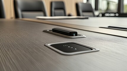 Modern Conference Table with Technology Integration and Elegant Design