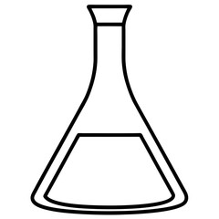 Minimalist Line Drawing of Erlenmeyer Flask – Vector Illustration, Clipart & Line Art, Minimalist line art of an Erlenmeyer flask – perfect for science-themed vector designs & clipart.