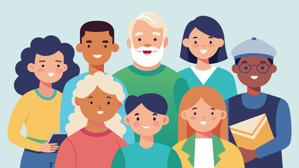 As they gather for a break a diverse team of volunteers ranging from grandparents to high school students reflect on the impact their hard work will have on the lives of those they. Vector