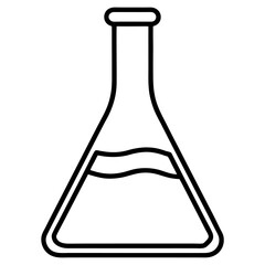 Minimalist Line Drawing of Erlenmeyer Flask – Vector Illustration, Clipart & Line Art, Minimalist line art of an Erlenmeyer flask – perfect for science-themed vector designs & clipart.