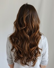 Fototapeta premium background of women fashion with beautiful wavy haircuts creates the elegance of girl Generate AI