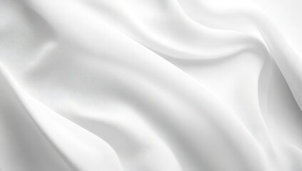 Obraz premium Elegant Smooth White Silk Fabric Draped in Soft Waves, Perfect Texture for Fashion, Background, and Textile Design Inspiration and Presentation Ideas