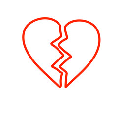 broken heart shaped symbols
