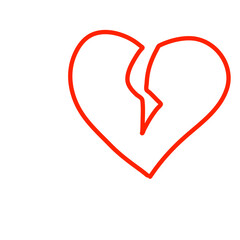 broken heart shaped symbols
