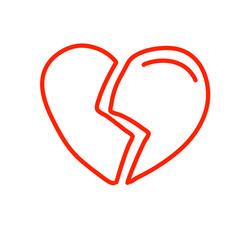 broken heart shaped symbols
