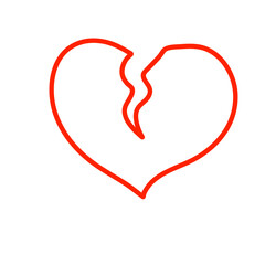 broken heart shaped symbols
