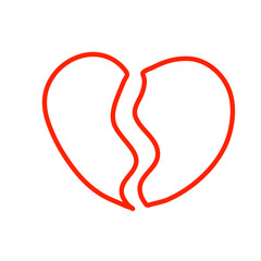 broken heart shaped symbols
