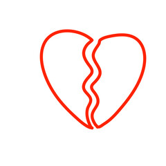 broken heart shaped symbols

