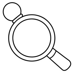 Outline Drawing of a Magnifying Glass &ndash; Vector Illustration, Clipart, Line Art Design, Magnifying glass outline vector for experiments, clipart, and line art design on a white background.