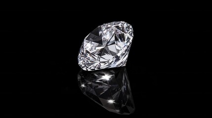 A diamond is sitting on a black background