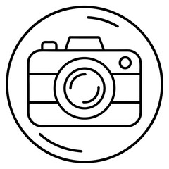 Photo Camera Silhouette Icon – Vector Illustration, Clipart & Line Art Design, Photo camera silhouette icon in vector format – perfect for clipart, line art, and digital design