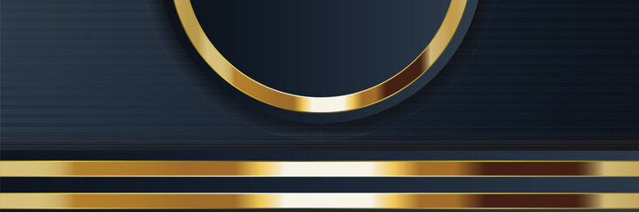 Gold, Dark Blue Abstract Background; Elegant Design