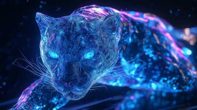 Crystalline Iridescent Panther - Generative AI