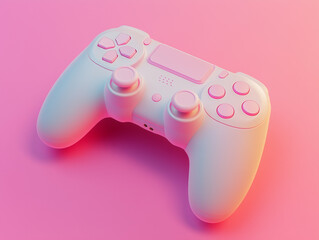 3D game controller isolated on a solid color background