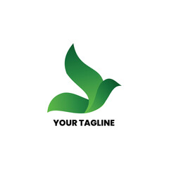 green leaf bird logo