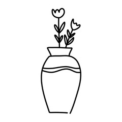 Flower in vase doodle illustration
