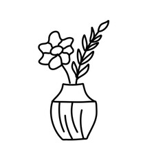 Flower in vase doodle illustration
