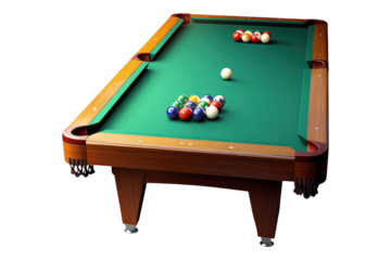 8 ball pool table Isolated on transparent background