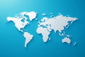 Fototapeta premium World map illustration on blue background