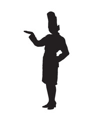 Female Chef Silhouette Vector | Professional Cook Illustration. Professional Female Chef Silhouette | Culinary Worker Vector