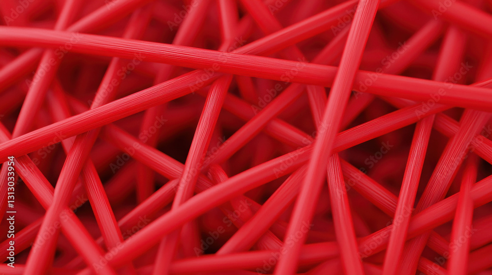Aufkleber vibrant abstract close-up of intersecting red straws creating dynamic patterns and textures