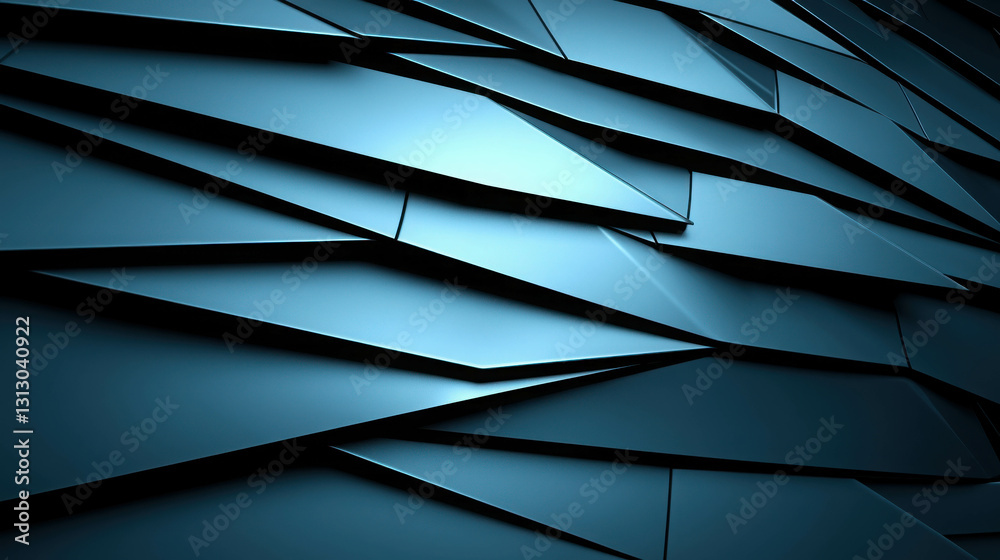 Poster abstract blue layered geometric pattern with dynamic texture and modern design elements