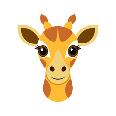Obraz premium a funny giraffe cartoon isolated on transparent background.