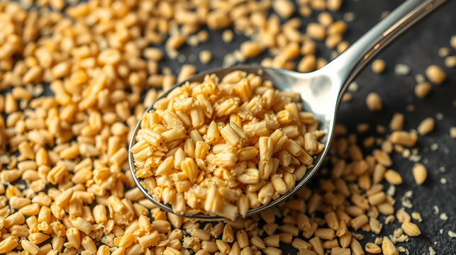 Closeup of carom seeds in spoon