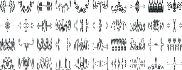 page divider vector set, Collection of elegant black and white page dividers,border vector design elements. Perfect divider for digital, print needs, web pages, invitation, banner