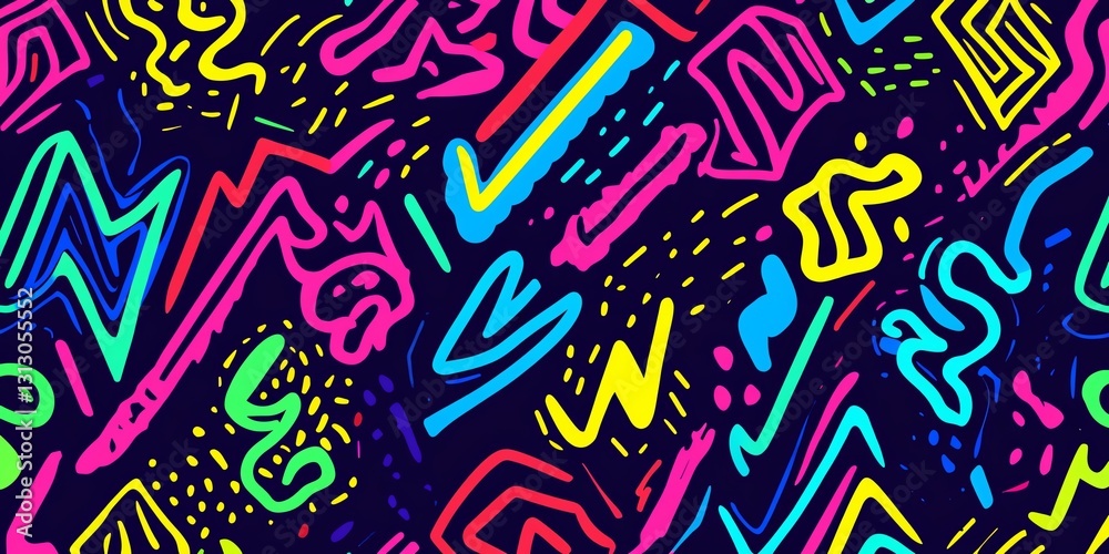 Poster vibrant abstract patterns showcase bold colors and dynamic shapes in a captivating design