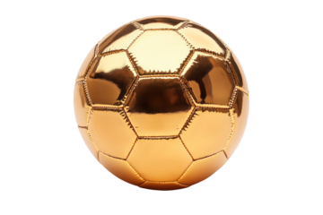 A gold football ball isolated on transparent background