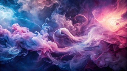 Fototapeta premium Abstract Swirling Hues of Purple, Pink, and Blue Smoke in a Dark Setting