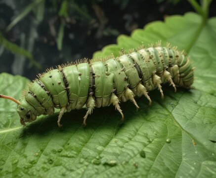 Hornworm Parasitoid Wasps emerging from a caterpillar on a Pawpaw leaf, parasitic wasp, entomology