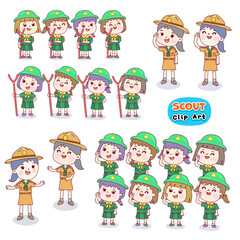 Cartoon Little Boy Scout Character.