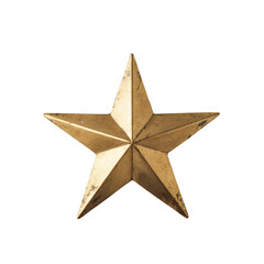 Fototapeta premium Golden Three-Dimensional Star on Transparent Background Symbolizing Excellence and Achievement