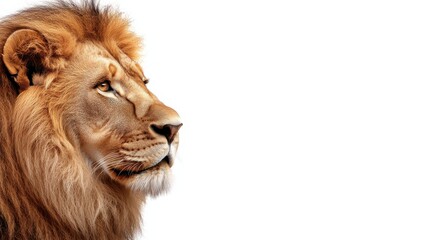 Fototapeta premium A lion is staring at the camera with its mouth open