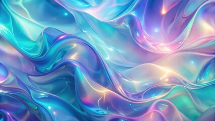 Fototapeta premium Abstract iridescent swirls of pastel colors creating a dreamy, flowing texture background